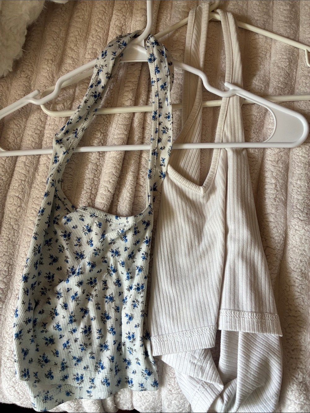 Cream Ribbed Tank Top — Women's Casual Ribbed Tank